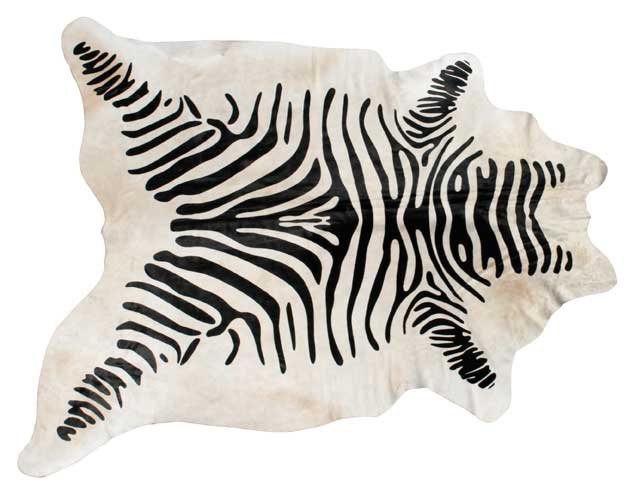 Zebra Print Cowhide Rug